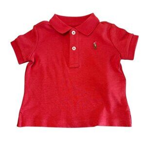 Ralph Lauren Infant's Short Sleeve Logo Polo Shirt Red Size 6M NWOT